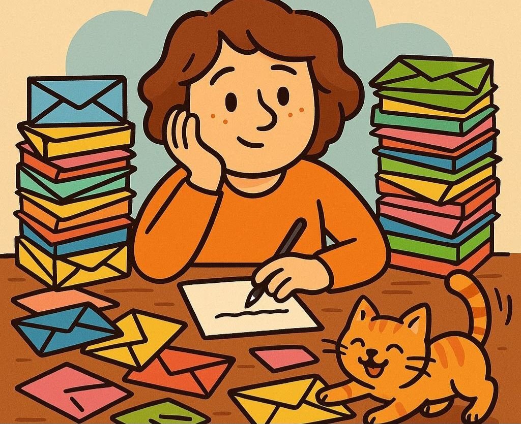 A cartoon image writing a letter to dispute a debt